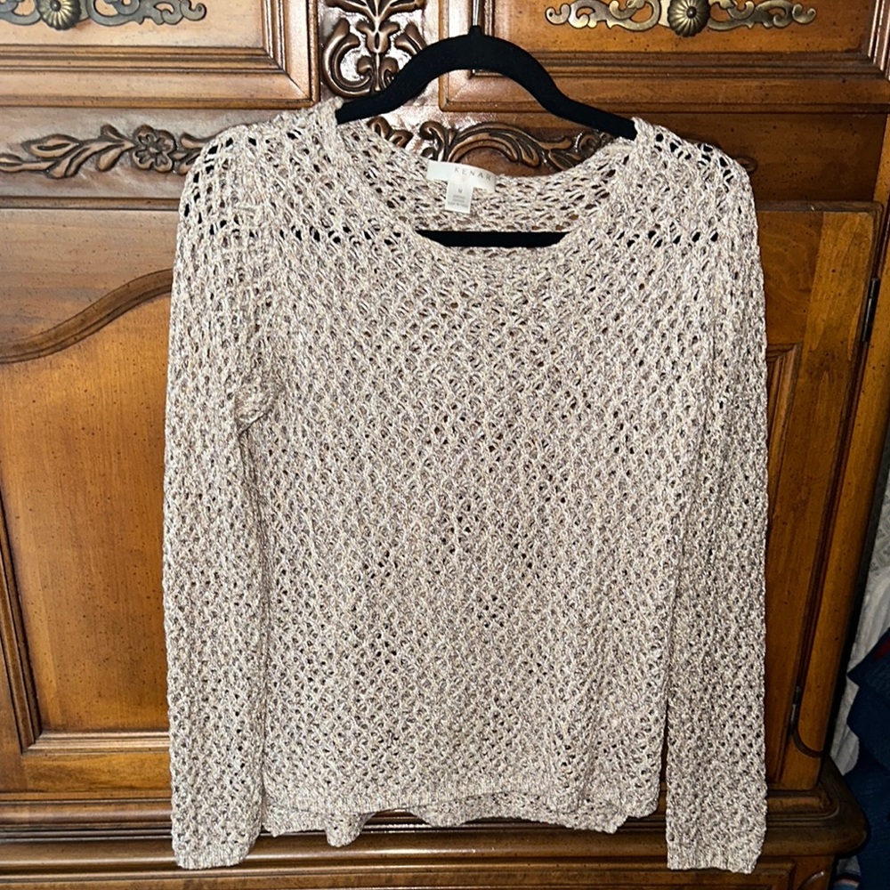 Kenar Women's Cream Crew Neck Sweater